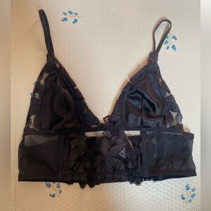 Victoria's Secret Black Floral Lace Bralette